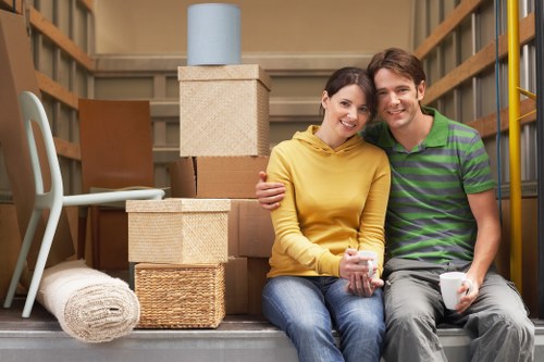 Loading furniture into a van during a Barnet move