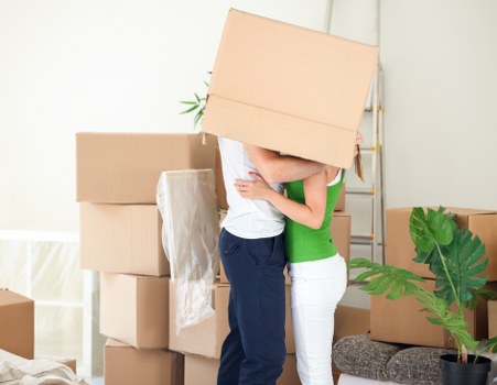 Removal van outside a Barnet home during a local move