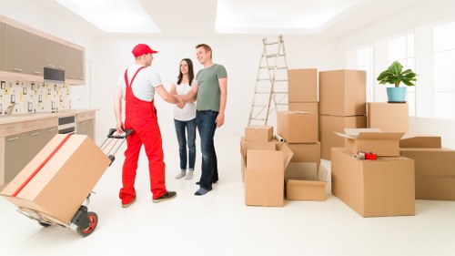 Local moving van in Barnet during a residential collection