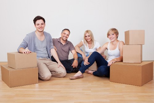 Packing preparation for flat removals in Barnet with labelled boxes