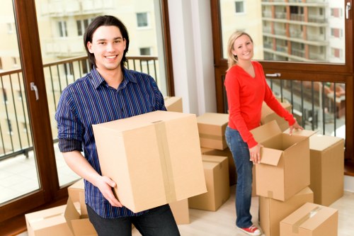 Furniture and boxes loaded into a van for transport in Barnet